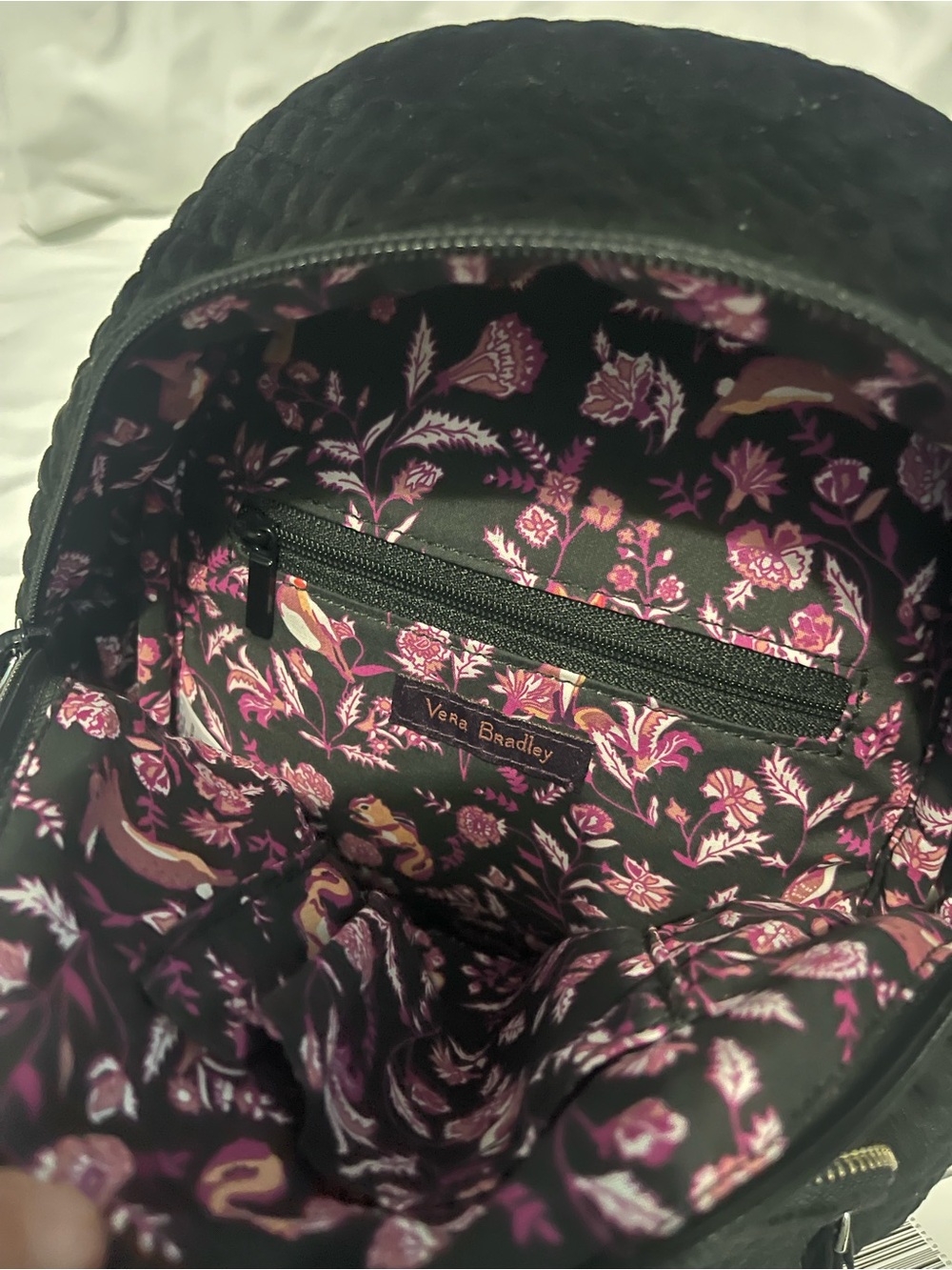 Vera Bradley Iconic Black Quilted Mini Backpack NWT - Picture 4 of 7